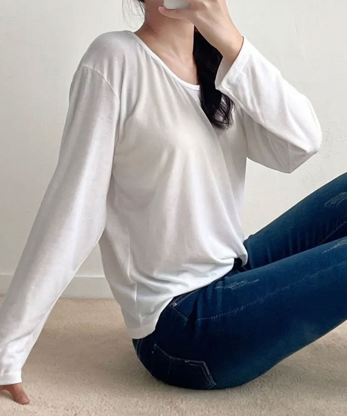 ビビッドレディ VIVIDLADY ベーシックUネックtシャツ長袖