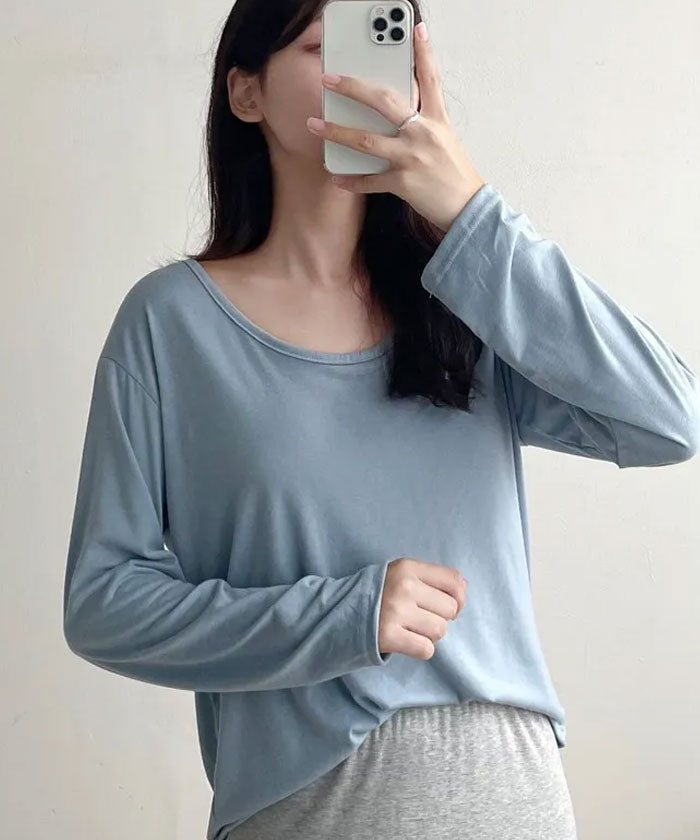 ビビッドレディ VIVIDLADY ベーシックUネックtシャツ長袖