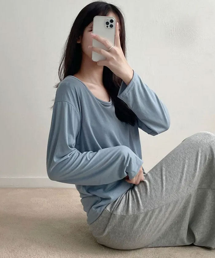ビビッドレディ VIVIDLADY ベーシックUネックtシャツ長袖