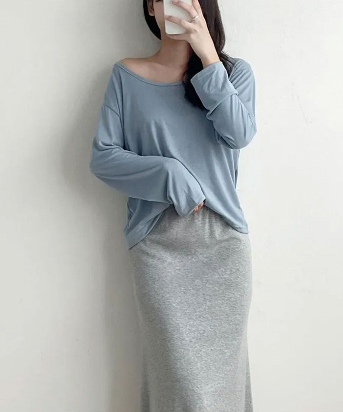 ビビッドレディ VIVIDLADY ベーシックUネックtシャツ長袖