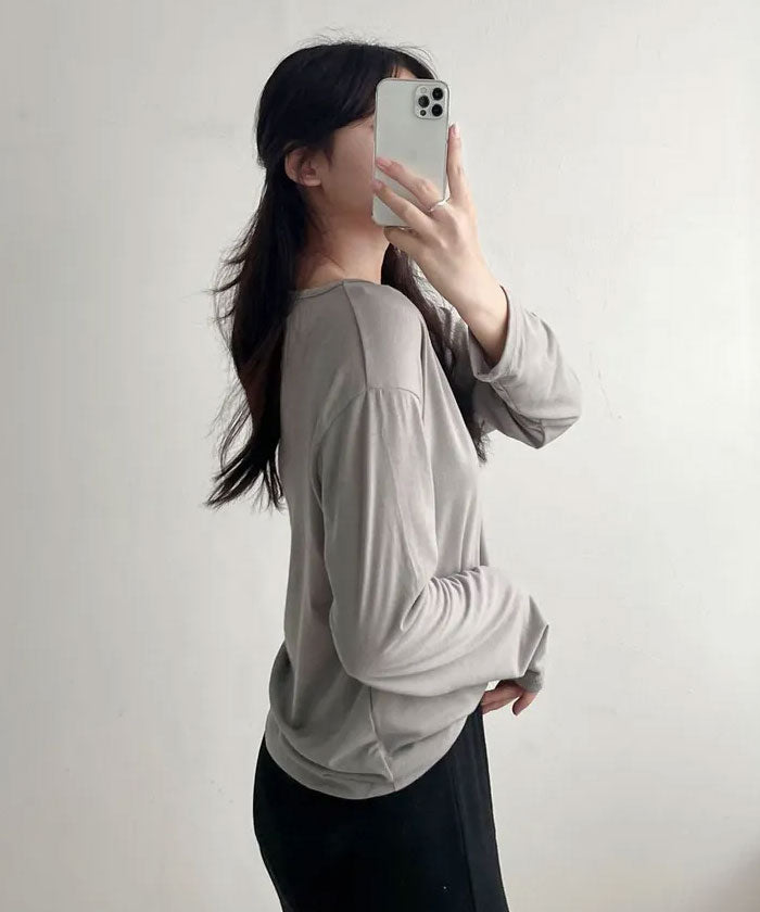 ビビッドレディ VIVIDLADY ベーシックUネックtシャツ長袖