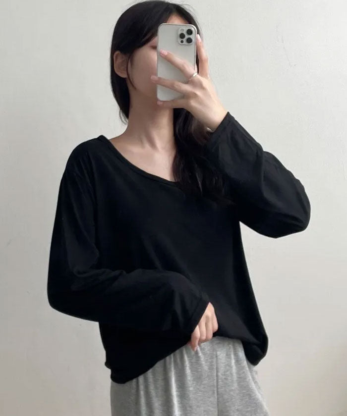 ビビッドレディ VIVIDLADY ベーシックUネックtシャツ長袖
