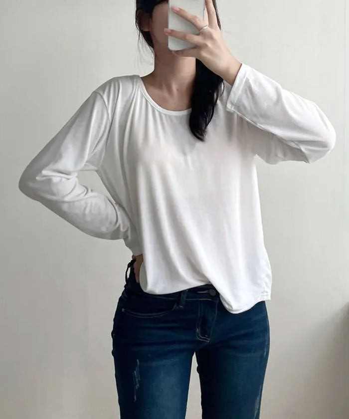 ビビッドレディ VIVIDLADY ベーシックUネックtシャツ長袖