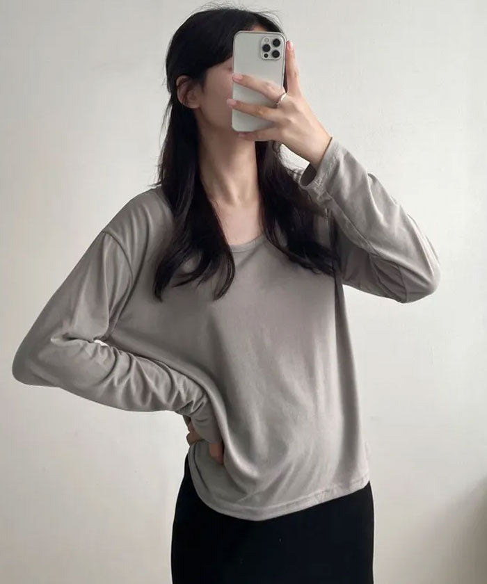 ビビッドレディ VIVIDLADY ベーシックUネックtシャツ長袖