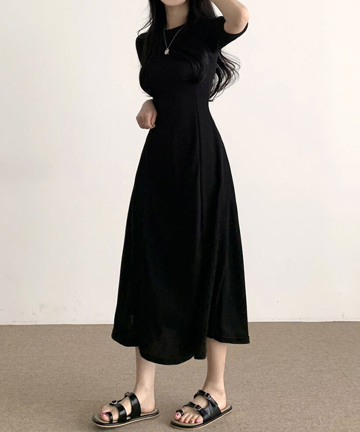 ビビッドレディ VIVIDLADY 半袖Aラインロングワンピース レディース ロング丈