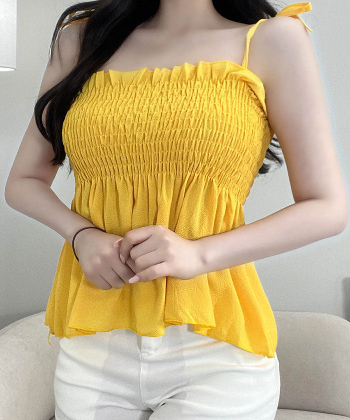 ビビッドレディ VIVIDLADY 肩リボンギャザー入りブラウス レディース バレエコア