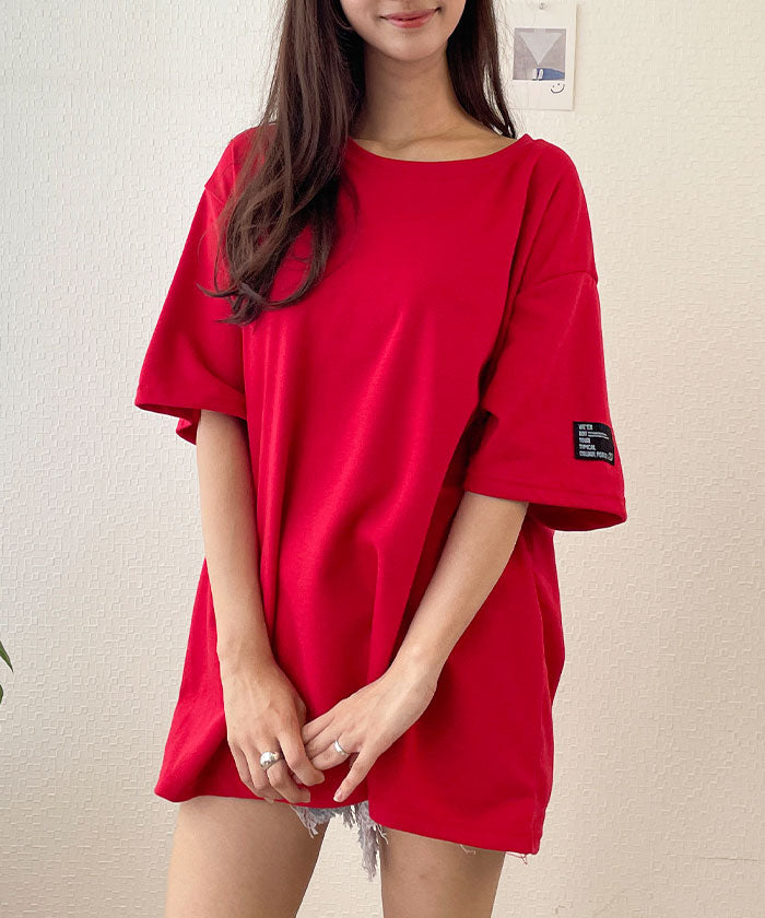 ビビッドレディ VIVIDLADY シャツ半袖 オーバーサイズ Tシャツ半袖レディース （レッド） レッド
