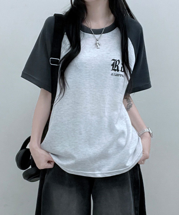 ビビッドレディ VIVIDLADY 配色ラグラン半袖Tシャツ レディース 夏 （ネイビー） ネイビー