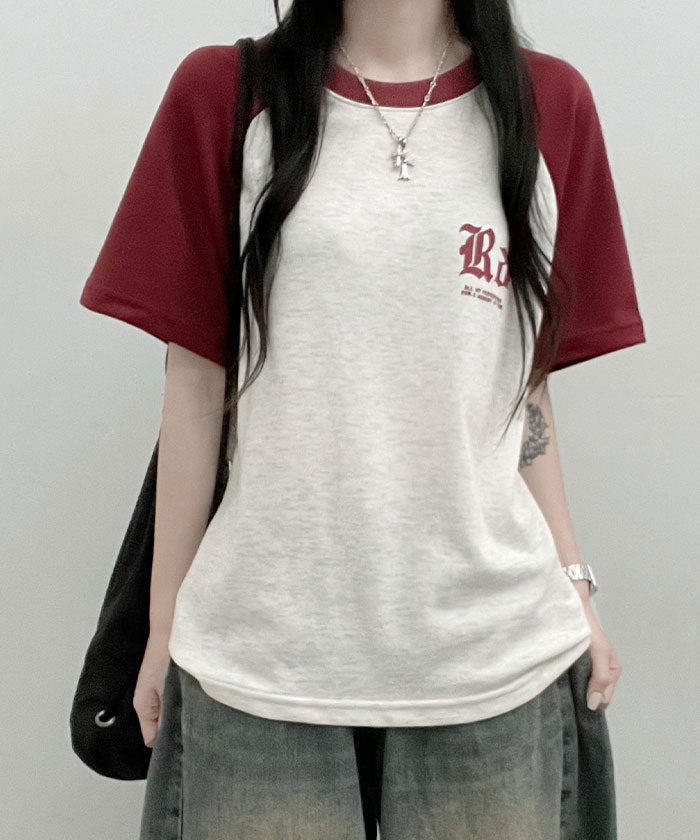 ビビッドレディ VIVIDLADY 配色ラグラン半袖Tシャツ レディース 夏 （ネイビー） ネイビー