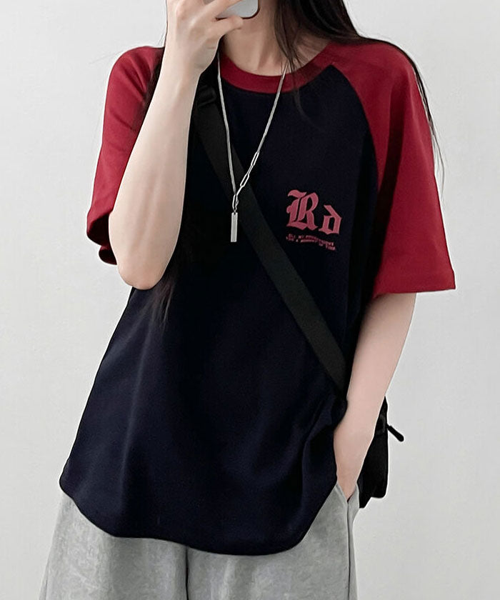 ビビッドレディ VIVIDLADY 配色ラグラン半袖Tシャツ レディース 夏 （ネイビー） ネイビー