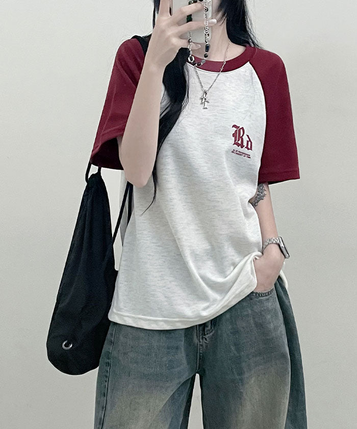 ビビッドレディ VIVIDLADY 配色ラグラン半袖Tシャツ レディース 夏 （ネイビー） ネイビー
