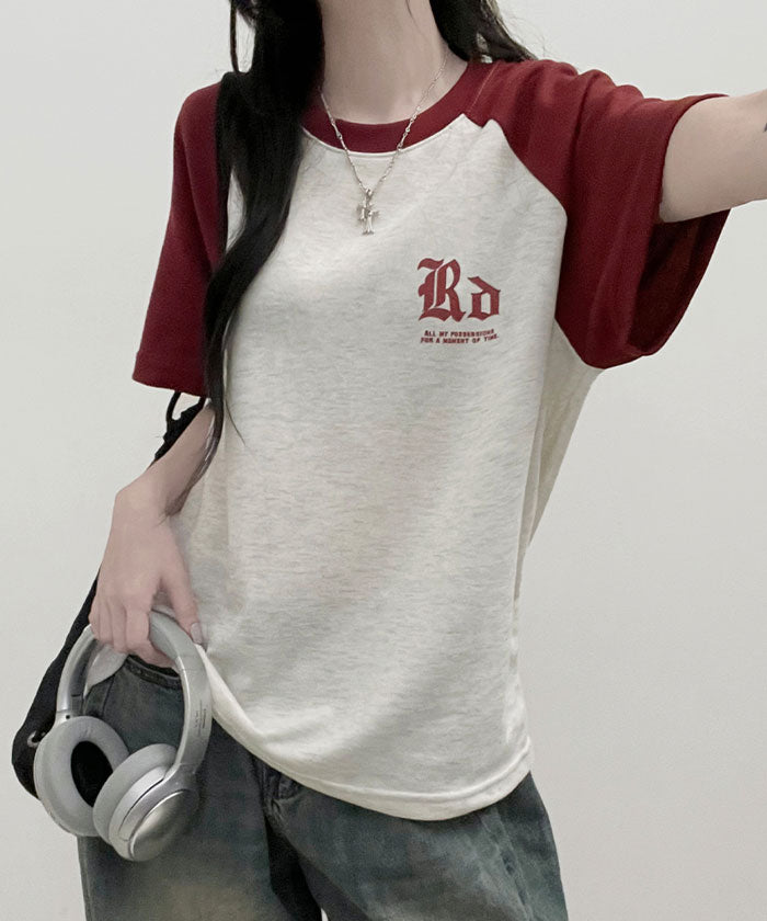 ビビッドレディ VIVIDLADY 配色ラグラン半袖Tシャツ レディース 夏 （ネイビー） ネイビー