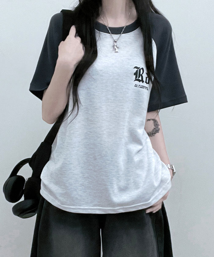 ビビッドレディ VIVIDLADY 配色ラグラン半袖Tシャツ レディース 夏 （ネイビー） ネイビー