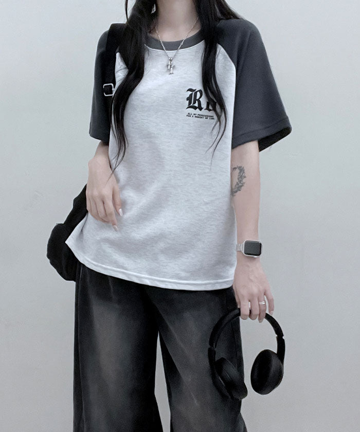 ビビッドレディ VIVIDLADY 配色ラグラン半袖Tシャツ レディース 夏 （ネイビー） ネイビー