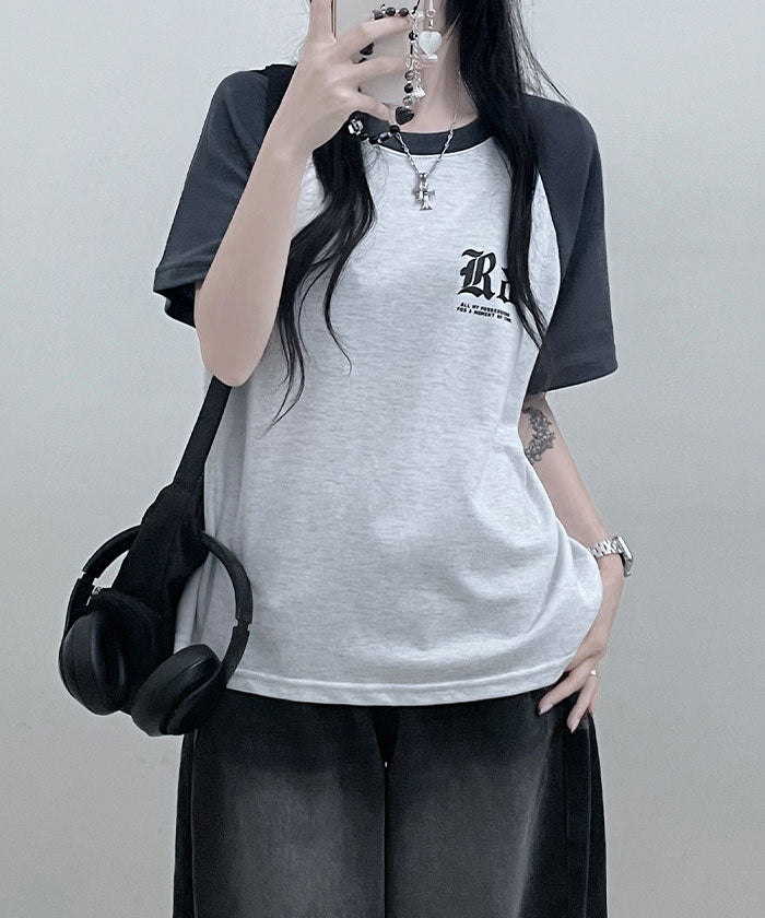 ビビッドレディ VIVIDLADY 配色ラグラン半袖Tシャツ レディース 夏 （ネイビー） ネイビー