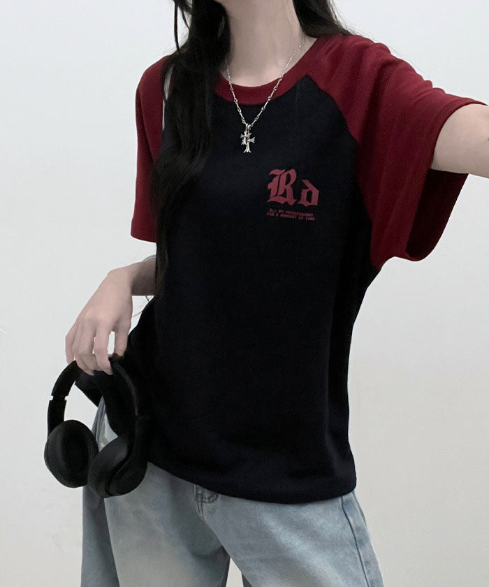 ビビッドレディ VIVIDLADY 配色ラグラン半袖Tシャツ レディース 夏 （ネイビー） ネイビー
