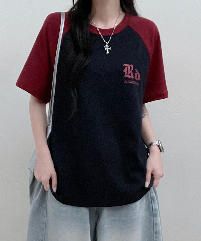 ビビッドレディ VIVIDLADY 配色ラグラン半袖Tシャツ レディース 夏 （ネイビー） ネイビー