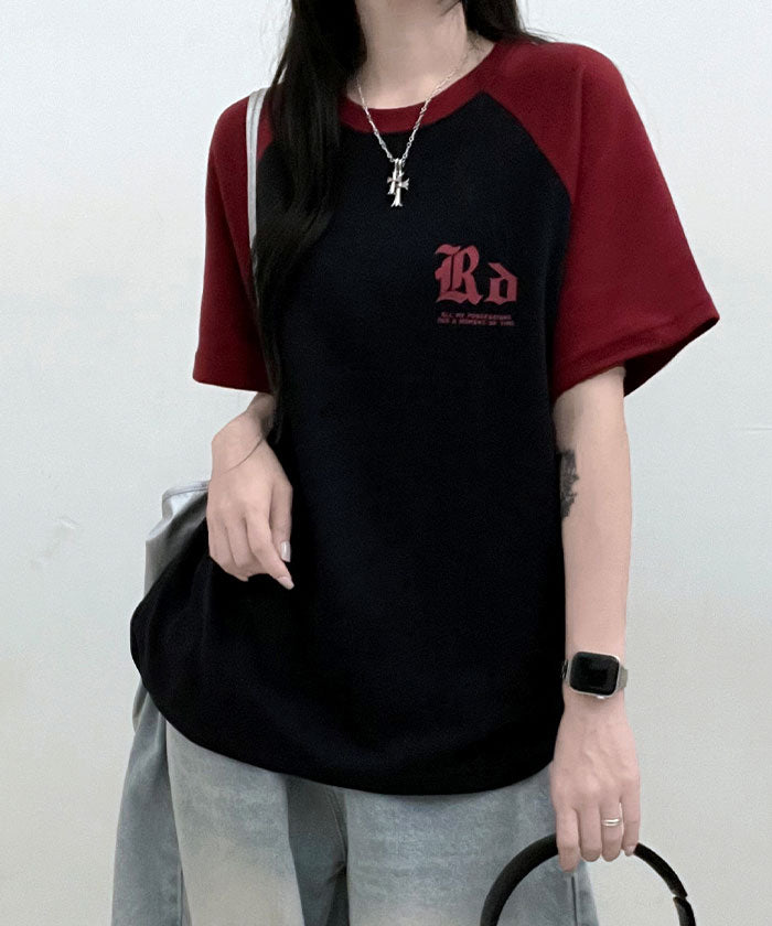 ビビッドレディ VIVIDLADY 配色ラグラン半袖Tシャツ レディース 夏 （ネイビー） ネイビー