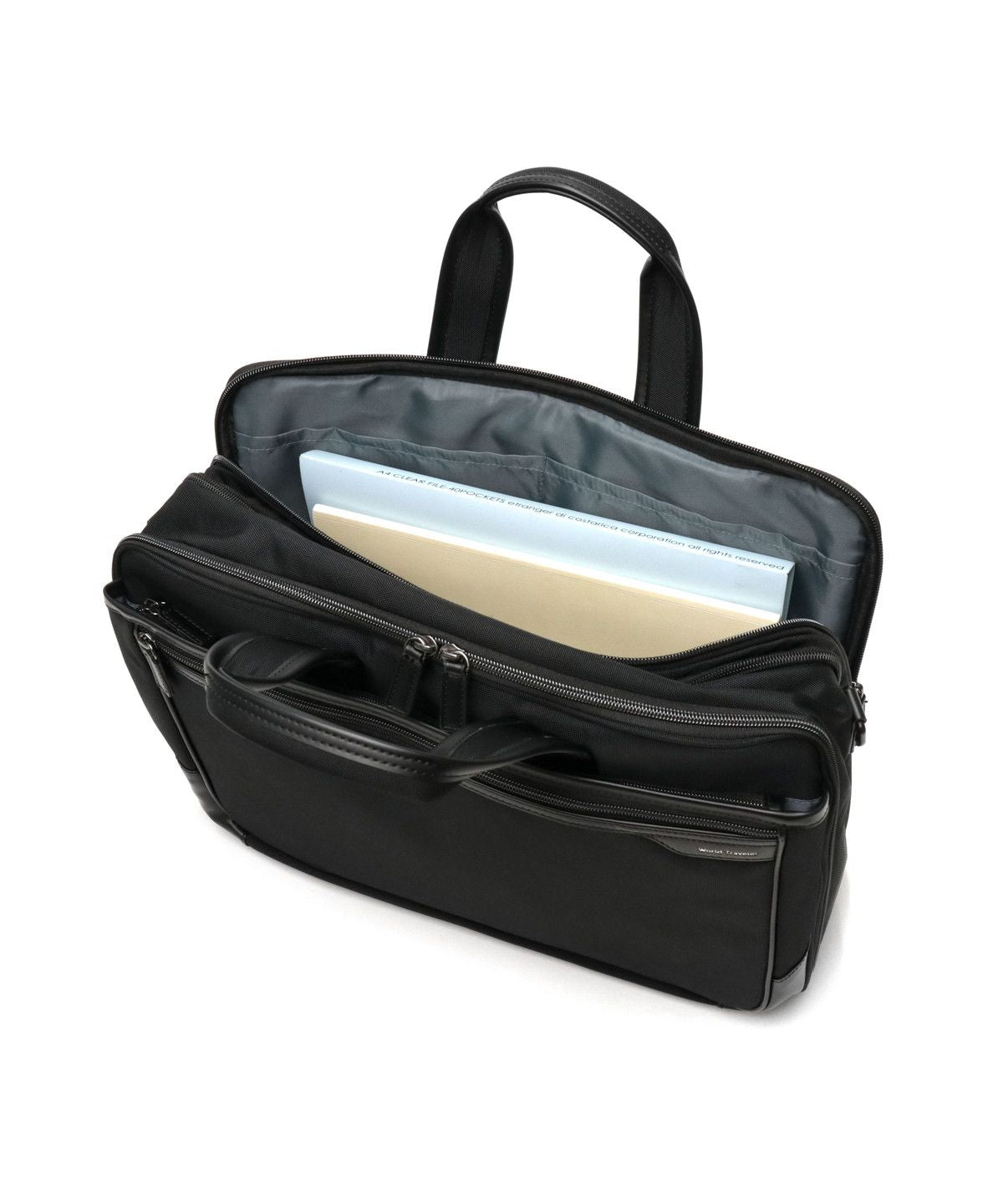 ワールドトラベラー World Traveler ワールドトラベラー ブリーフケース PC B4 軽量 World Traveler 2WAY ビジネスバッグ ショルダー バッグ PC収納 クロトB 17483 （ブラック） ブラック