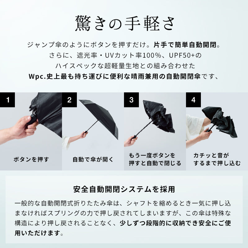 【Wpc.公式】日傘 go-koh 遮光コンパクト 自動開閉 軽量 遮熱 晴雨兼用 メンズ レディース 折りたたみ傘 自動開閉傘 男性 女性 傘 ゴコウ 折り畳み傘
