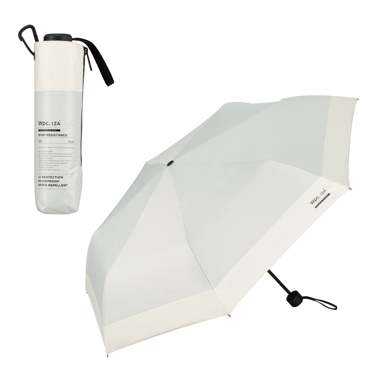 [Wpc. Official] Sun Umbrella Wpc. IZA Men's All-Weather Umbrella ≪Wind Resistant≫ 55cm Large Complete Light Blocking Heat Shielding All-Weather Strong Against Wind Durable Larger Size Men's Women's Folding Umbrella
