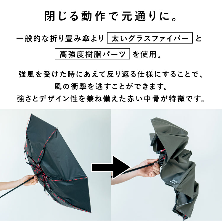 [Wpc. Official] Sun Umbrella Wpc. IZA Men's All-Weather Umbrella ≪Wind Resistant≫ 55cm Large Complete Light Blocking Heat Shielding All-Weather Strong Against Wind Durable Larger Size Men's Women's Folding Umbrella