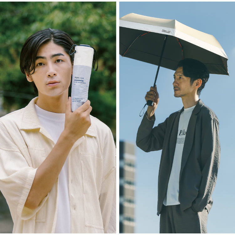 [Wpc. Official] Sun Umbrella Wpc. IZA Men's All-Weather Umbrella ≪Wind Resistant≫ 55cm Large Complete Light Blocking Heat Shielding All-Weather Strong Against Wind Durable Larger Size Men's Women's Folding Umbrella