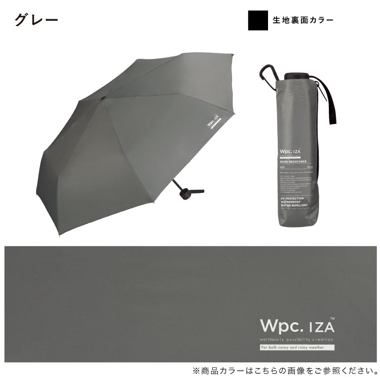 [Wpc. Official] Sun Umbrella Wpc. IZA Men's All-Weather Umbrella ≪Wind Resistant≫ 55cm Large Complete Light Blocking Heat Shielding All-Weather Strong Against Wind Durable Larger Size Men's Women's Folding Umbrella