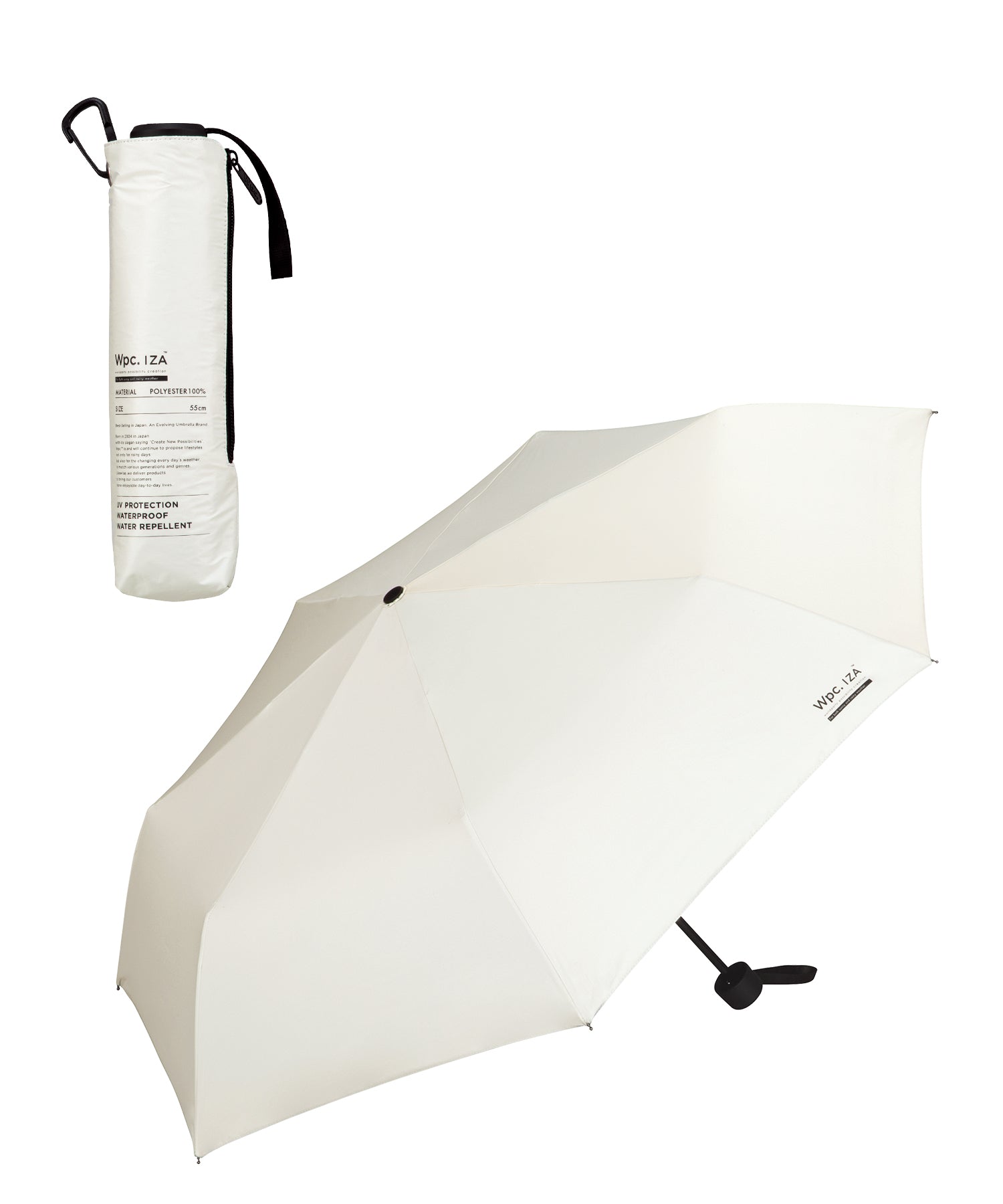 [Wpc. Official] Sun Umbrella Wpc. IZA Men's All-Weather Umbrella ≪Wind Resistant≫ 55cm Large Complete Light Blocking Heat Shielding All-Weather Strong Against Wind Durable Larger Size Men's Women's Folding Umbrella