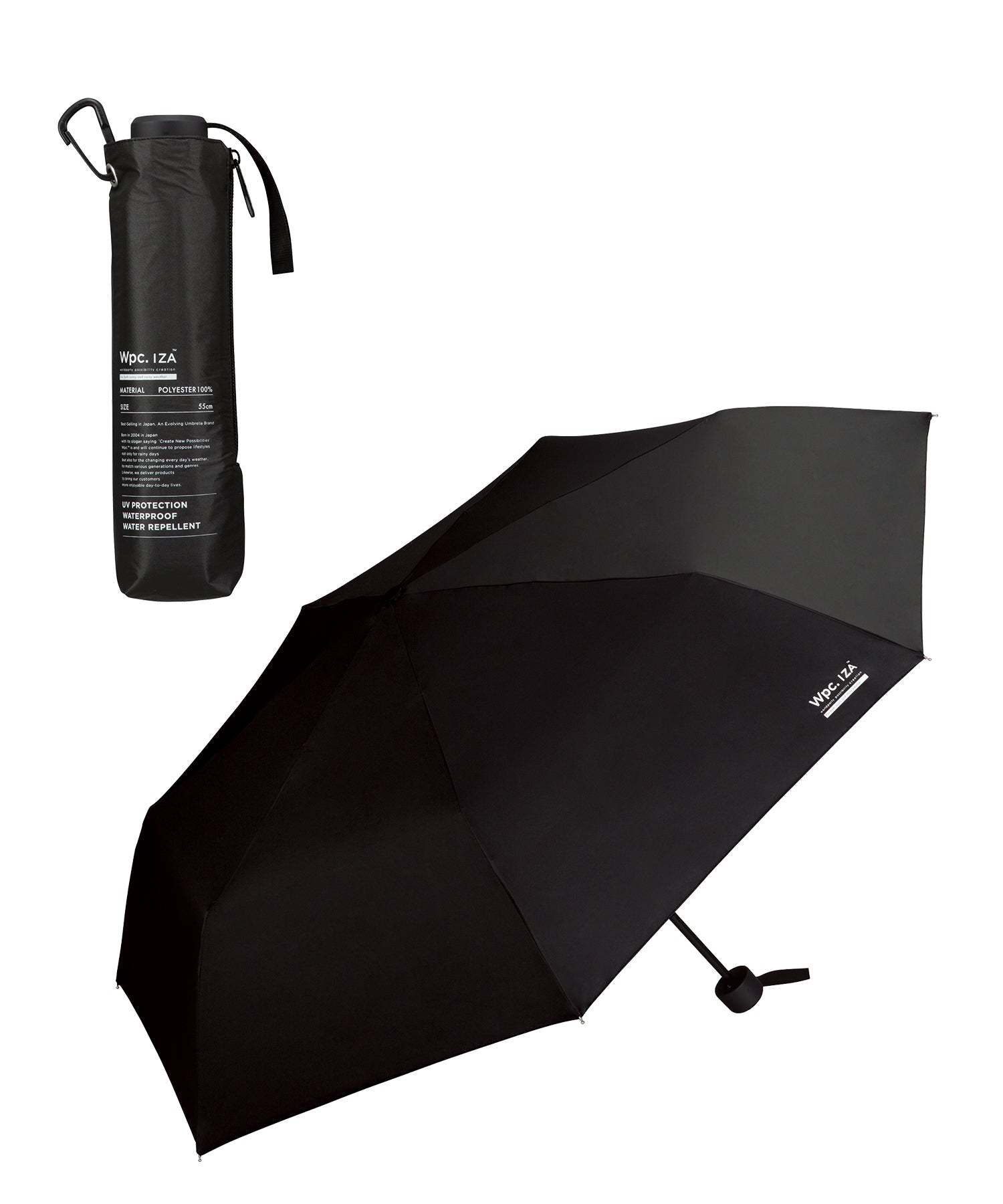 [Wpc. Official] Sun Umbrella Wpc. IZA Men's All-Weather Umbrella ≪Wind Resistant≫ 55cm Large Complete Light Blocking Heat Shielding All-Weather Strong Against Wind Durable Larger Size Men's Women's Folding Umbrella