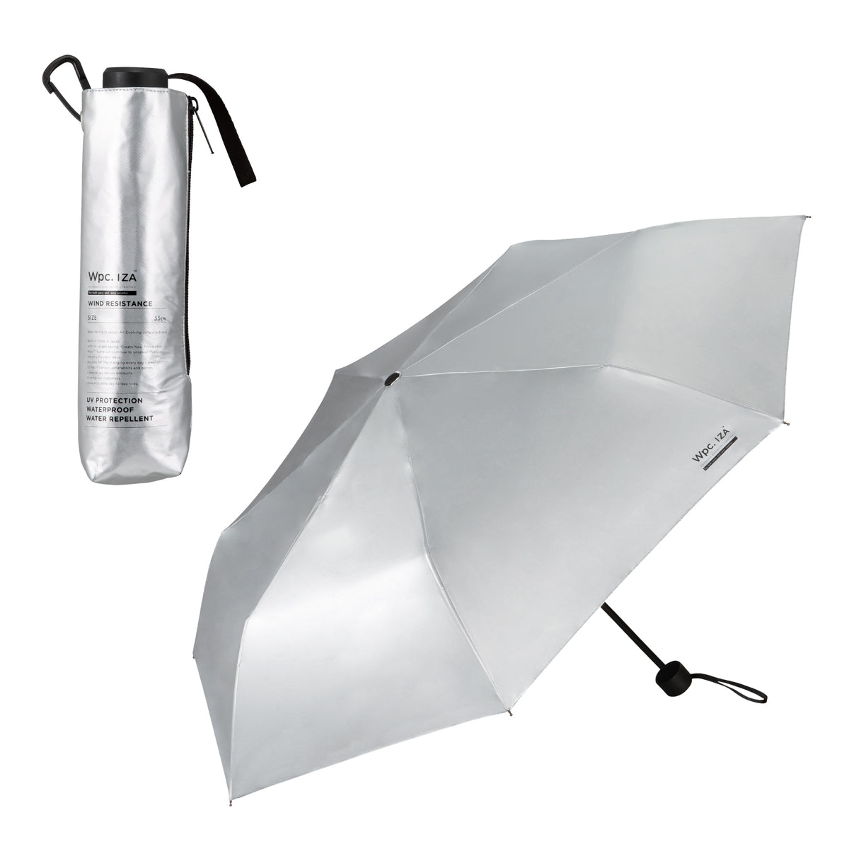 [Wpc. Official] Sun Umbrella Wpc. IZA Men's All-Weather Umbrella ≪Wind Resistant≫ 55cm Large Complete Light Blocking Heat Shielding All-Weather Strong Against Wind Durable Larger Size Men's Women's Folding Umbrella