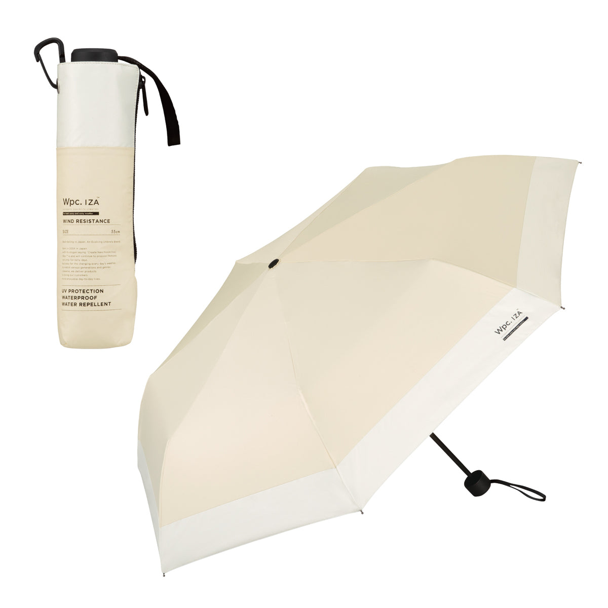 [Wpc. Official] Sun Umbrella Wpc. IZA Men's All-Weather Umbrella ≪Wind Resistant≫ 55cm Large Complete Light Blocking Heat Shielding All-Weather Strong Against Wind Durable Larger Size Men's Women's Folding Umbrella
