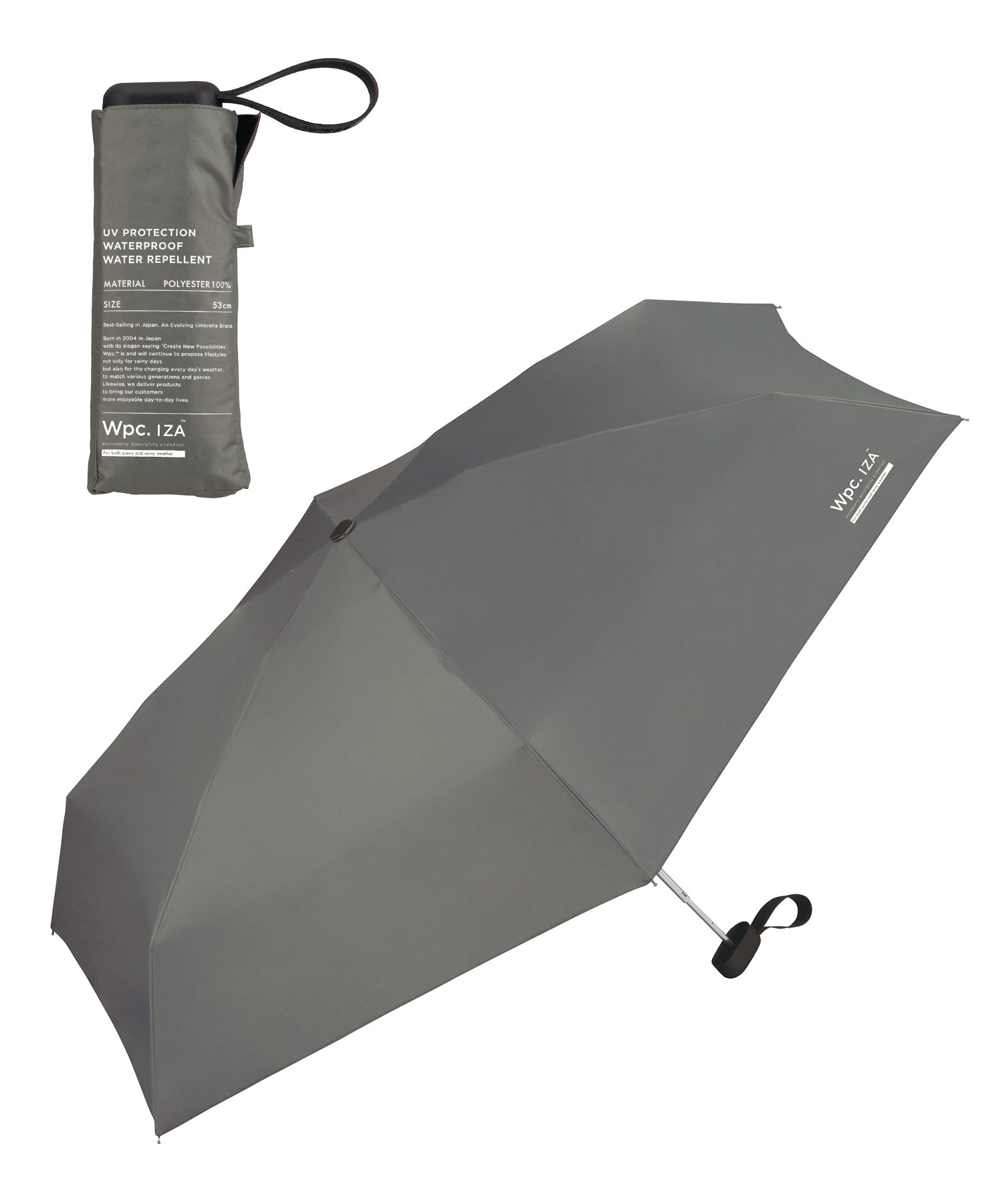 [Wpc. Official] Sun Umbrella Wpc. IZA Men's All-Weather Umbrella ≪Compact≫ 55cm Large Complete Light Blocking Heat Shield Lightweight All-Weather Men's Women's IZA Folding Umbrella