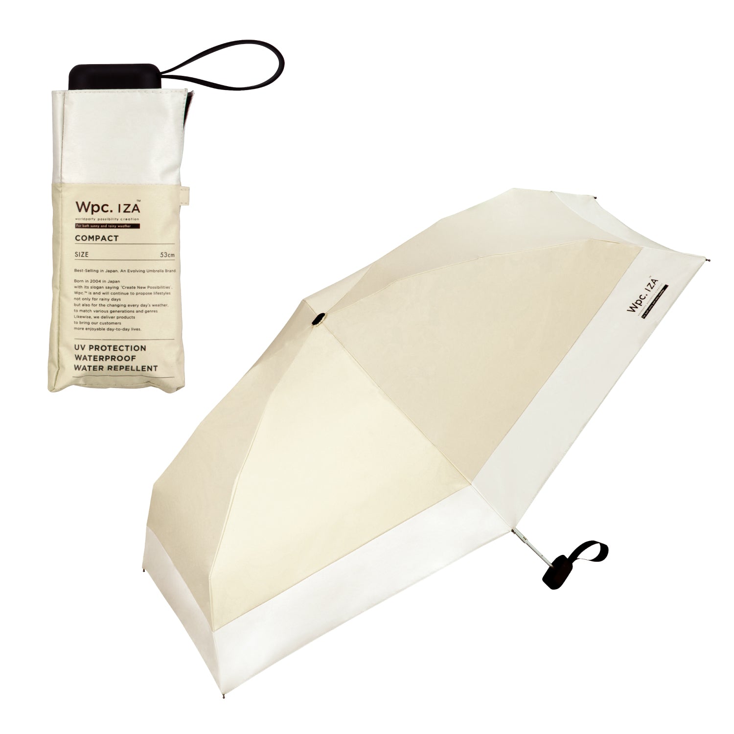 [Wpc. Official] Sun Umbrella Wpc. IZA Men's All-Weather Umbrella ≪Compact≫ 55cm Large Complete Light Blocking Heat Shield Lightweight All-Weather Men's Women's IZA Folding Umbrella