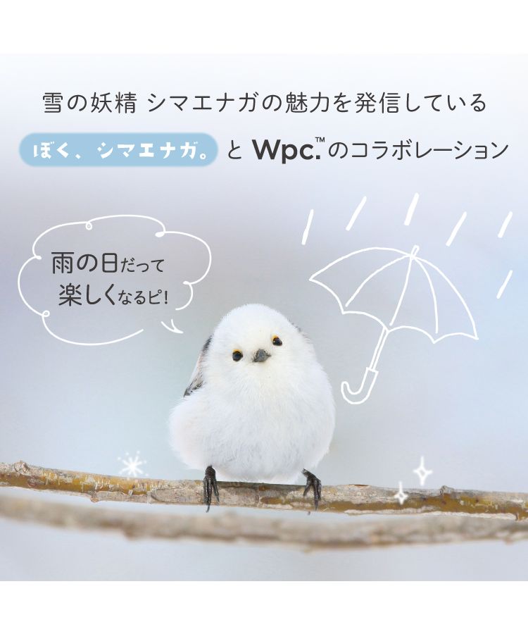 【Wpc.公式】［ビニール傘］やなぎさわごう×Wpc.シマエナガアンブレラ 61cm 長傘 ジャンプ傘 レディース 傘 鳥柄 シマエナガ