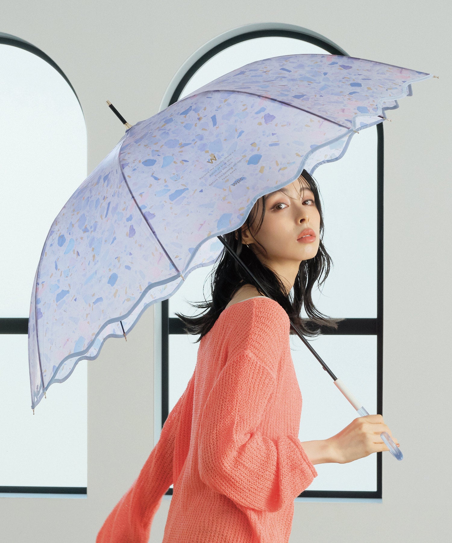 【Wpc.公式】ビニール傘 ペールストーンアンブレラ 61cm 大きい ジャンプ傘 傘 レディース 雨傘 長傘