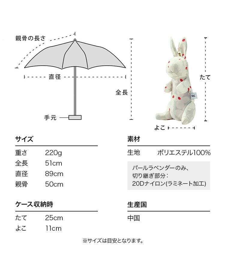 【Wpc.官方】雨傘 彼得拉 熊親骨50cm 晴雨兩用傘 女士 折疊傘 時尚 可愛 女性 通勤 通學