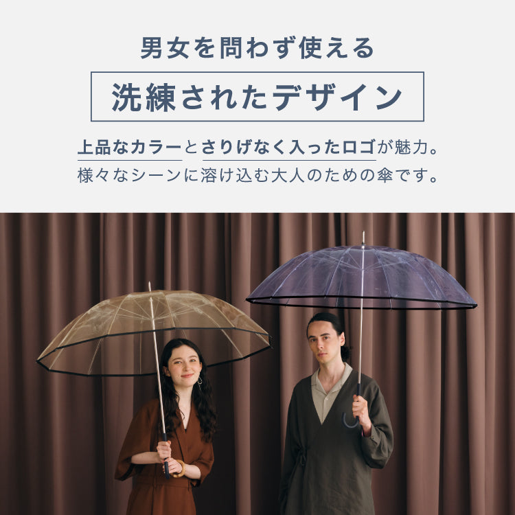 【Wpc.】ビニール傘 Wpc. classic PLASTIC 12K UMBRELLA 63cm 12本骨 耐風 丈夫 大きい 長傘 メンズ レディース （ブラック） ブラック