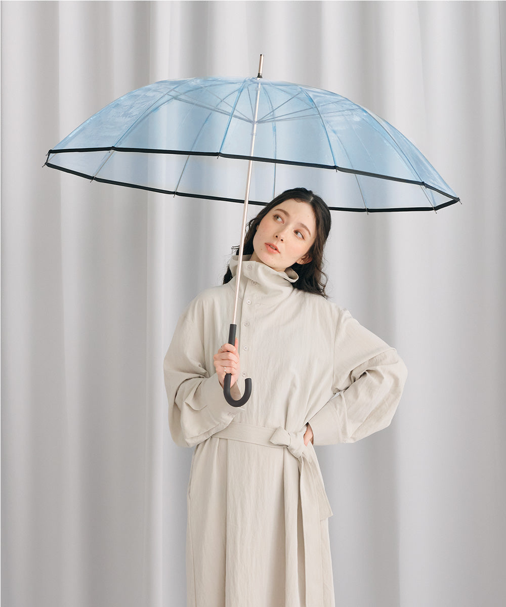 【Wpc.】ビニール傘 Wpc. classic PLASTIC 12K UMBRELLA 63cm 12本骨 耐風 丈夫 大きい 長傘 メンズ レディース （ブルー） ブルー