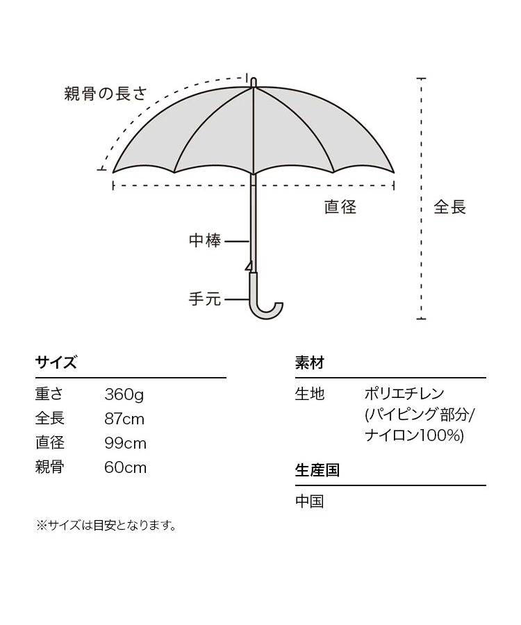 【Wpc.官方】［塑膠傘］邊條閃亮雨傘 60cm 女士 長傘