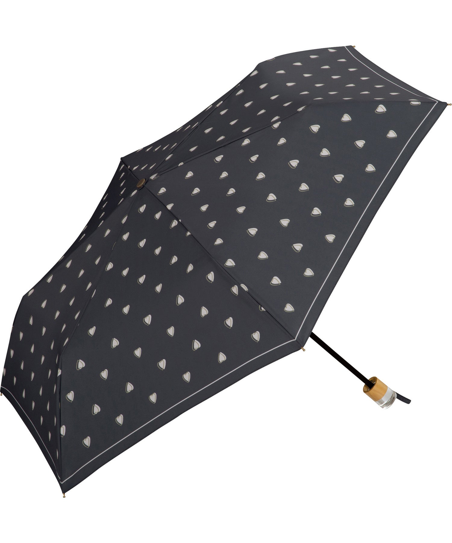 [Wpc. Official] Umbrella Charmy Heart Mini 50cm Rain and Shine Compatible Ladies Umbrella Folding Foldable Folding Umbrella