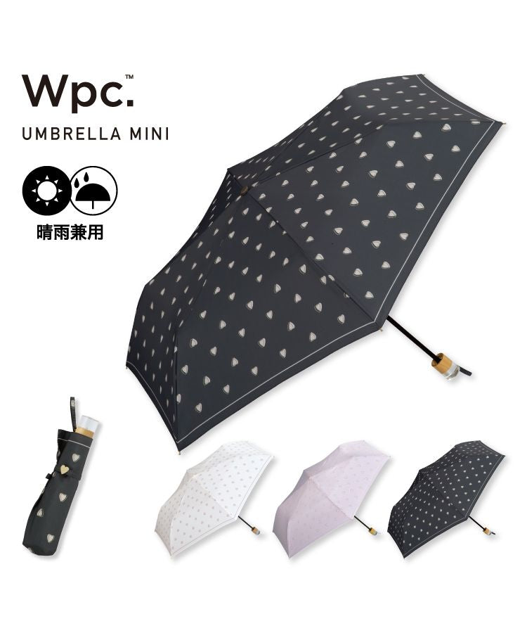 [Wpc. Official] Umbrella Charmy Heart Mini 50cm Rain and Shine Compatible Ladies Umbrella Folding Foldable Folding Umbrella