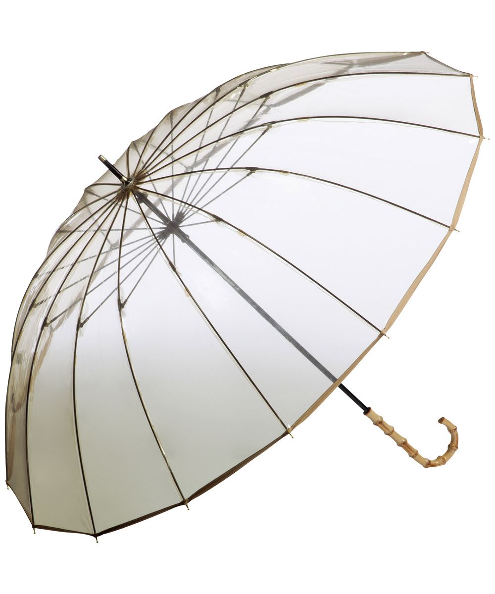 [Wpc. Official] 16 Rib Large Vinyl Umbrella with Plastic Piping, 60cm Parent Rib, Oversized 16 Rib Umbrella, Durable, Wind Resistant, Ladies Long Umbrella