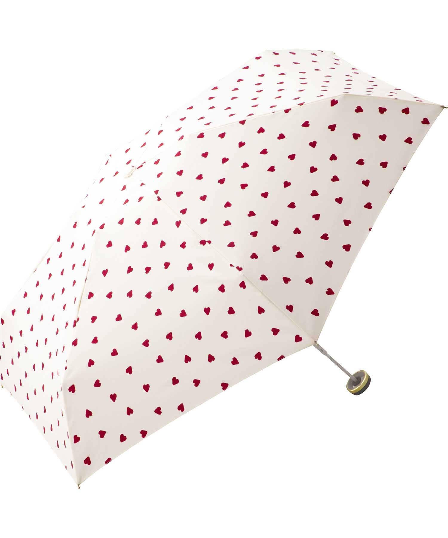【Wpc.公式】雨傘 ジャギーハート ミニ  50cm 晴雨兼用 軽量 レディース 折りたたみ 折り畳み 折りたたみ傘