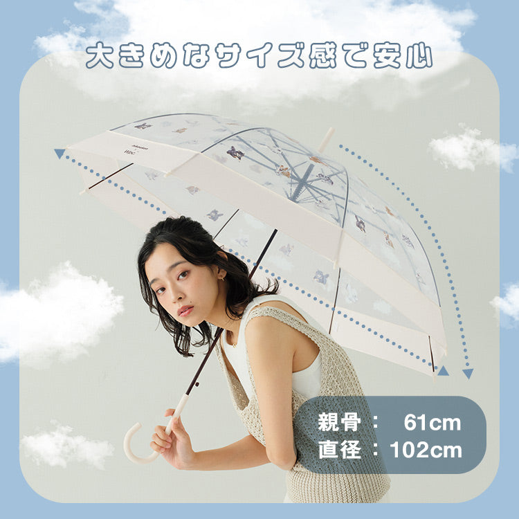 【Wpc.官方】［塑膠傘］飛行犬×Wpc. 空中飛犬傘 親骨61cm 大型 跳傘 傘 女士 雨傘 長傘 時尚 可愛 女性 通