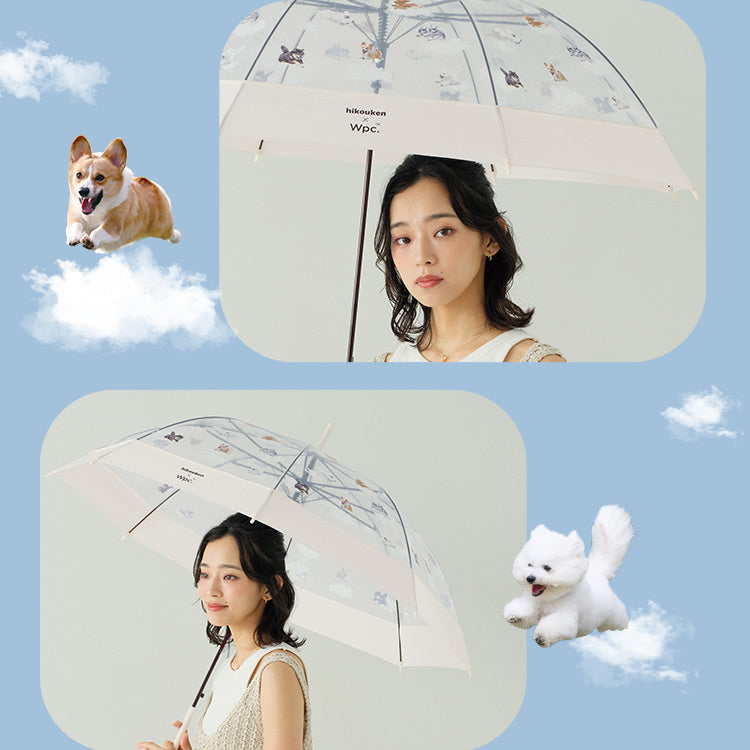 【Wpc.官方】［塑膠傘］飛行犬×Wpc. 空中飛犬傘 親骨61cm 大型 跳傘 傘 女士 雨傘 長傘 時尚 可愛 女性 通