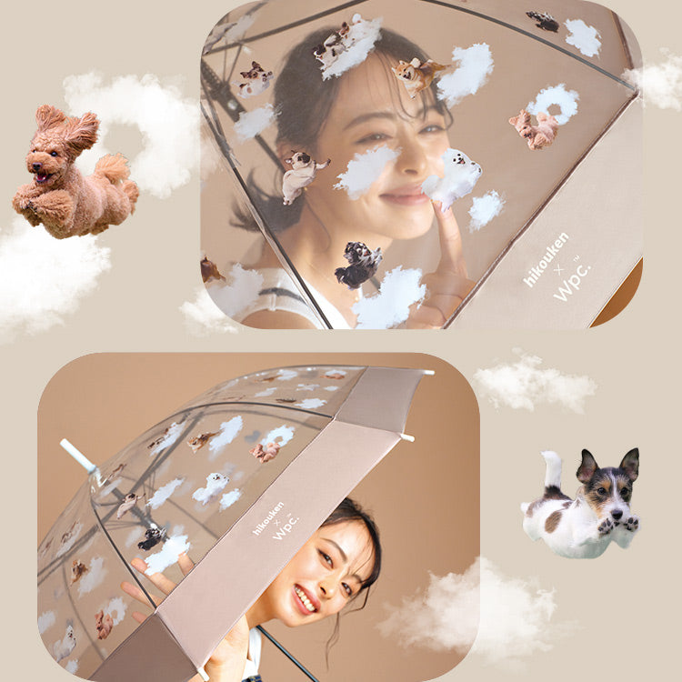 【Wpc.官方】［塑膠傘］飛行犬×Wpc. 空中飛犬傘 親骨61cm 大型 跳傘 傘 女士 雨傘 長傘 時尚 可愛 女性 通