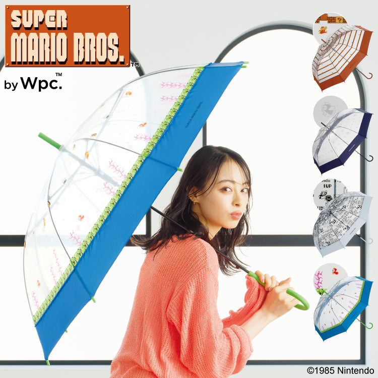 【Wpc.官方】［塑膠傘］ 超級瑪利歐兄弟 親骨60cm 大型 傘 女士 雨傘 長傘 男性 女性 時尚 簡約 通勤 通學