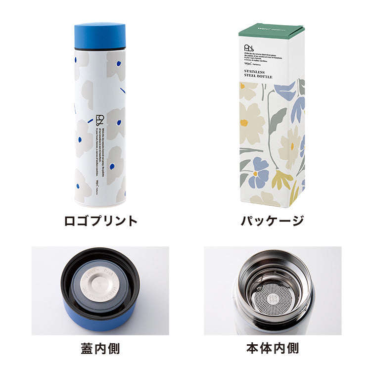 【Wpc.公式】ステンレスボトル 450ml 保温 保冷 水筒 おしゃれ 可愛い 北欧 レディース 女性 通勤 通学 ギフト プレゼント【返品不可商品】 （花と鳥ブルー） 花と鳥ブルー