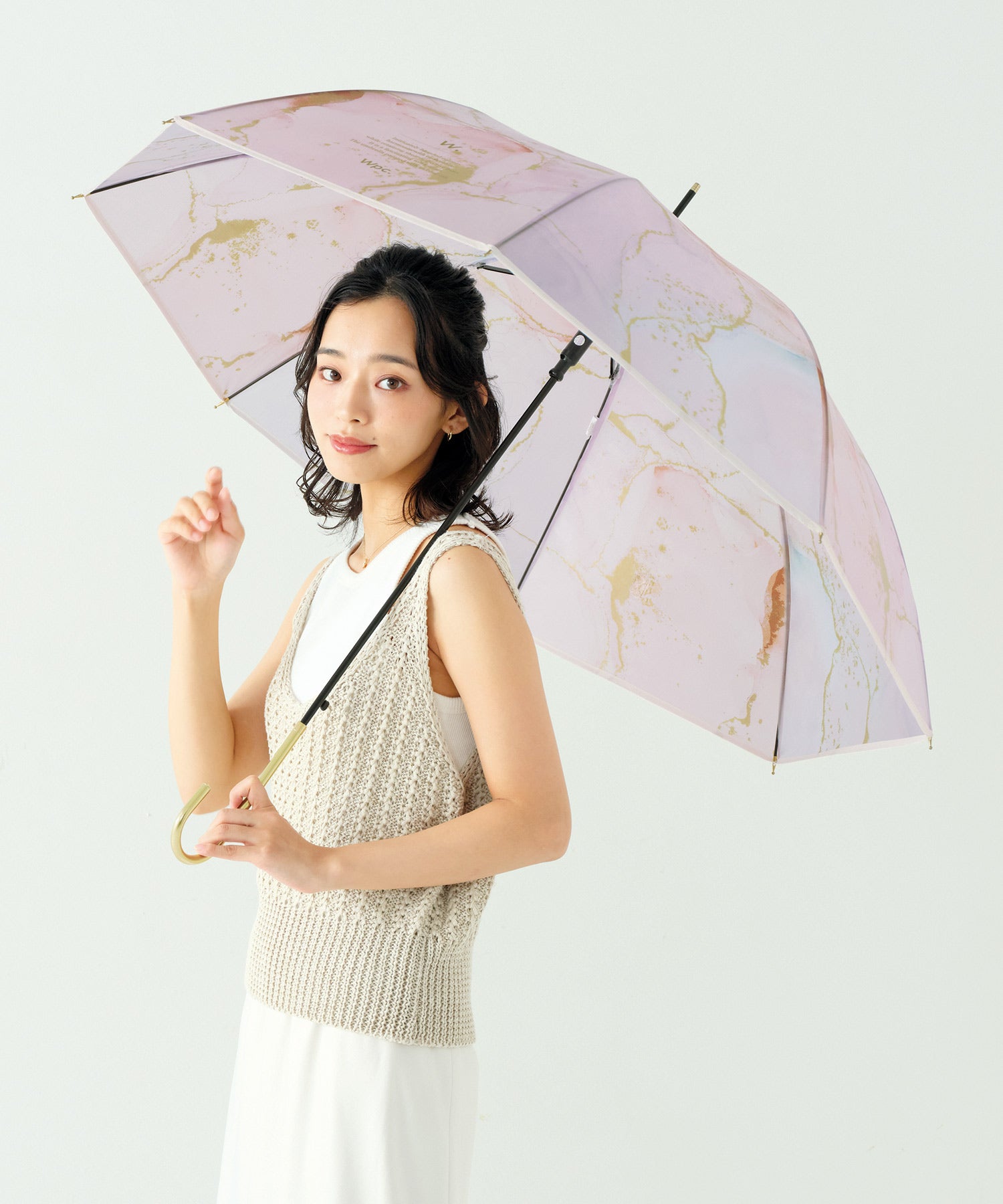 【Wpc.官方】［塑膠傘］墨水藝術傘 61cm 跳傘 大型 傘 女士 長傘 雨傘
